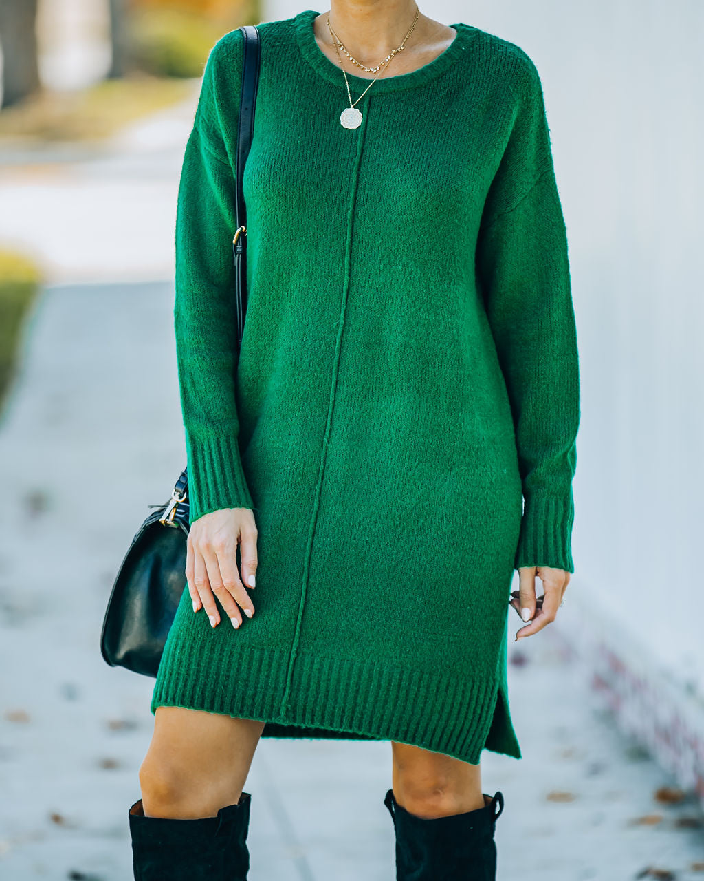 Smoky Mountain Sweater Dress - Green Ins Street