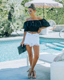 Logan High Rise Distressed Denim Shorts Ins Street