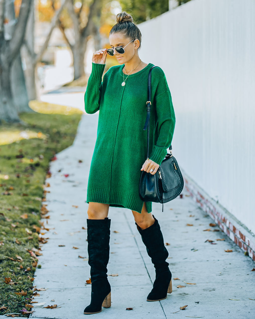 Smoky Mountain Sweater Dress - Green Ins Street