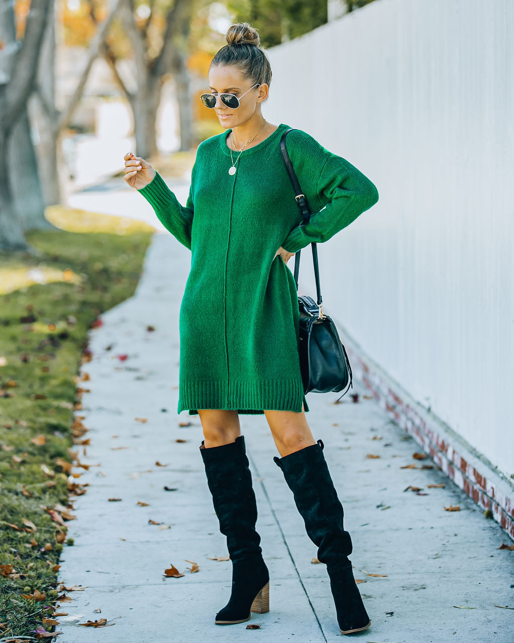 Smoky Mountain Sweater Dress - Green Ins Street