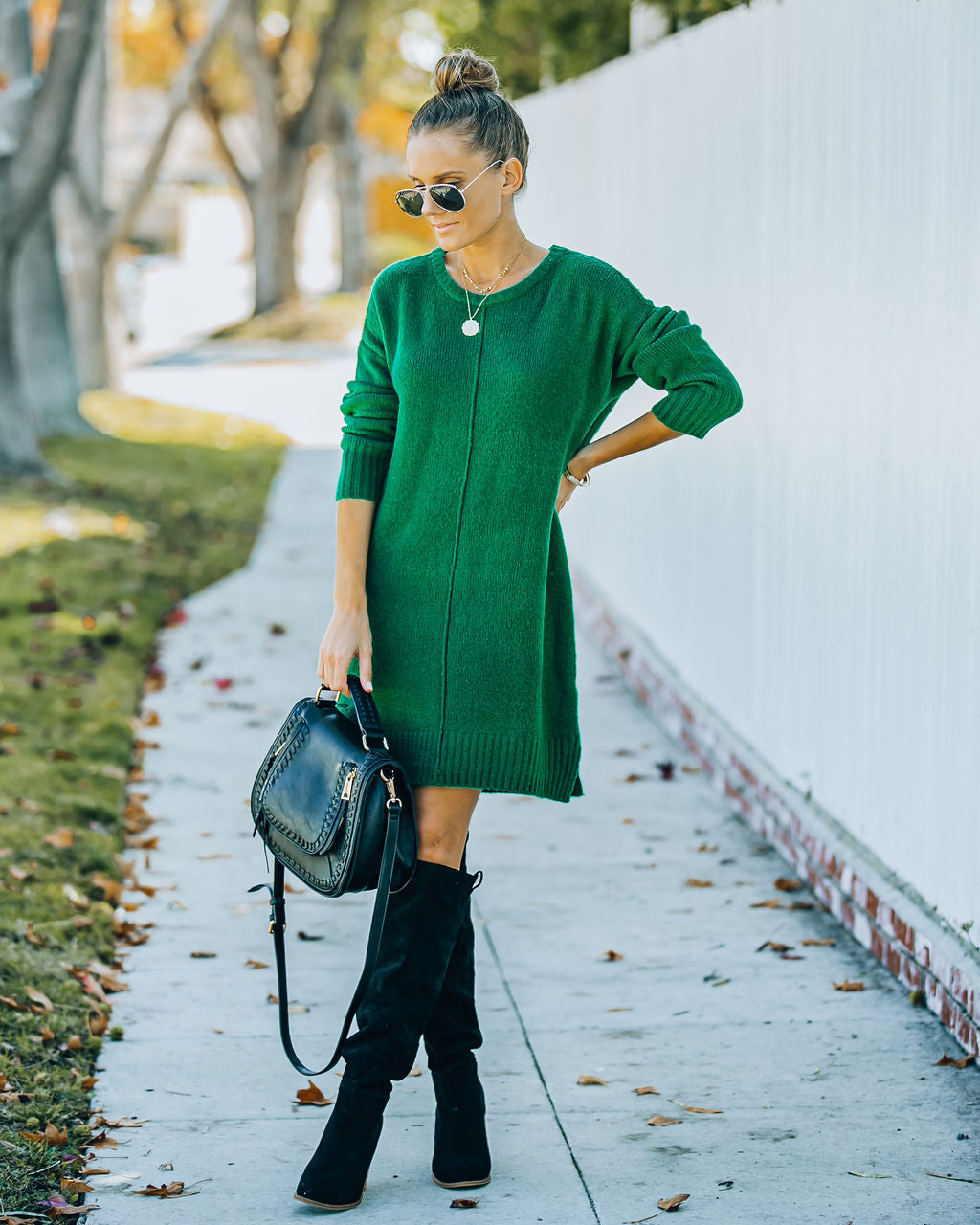 Smoky Mountain Sweater Dress - Green Ins Street