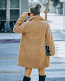 Mountain View Pocketed Teddy Coat - Camel Ins Street
