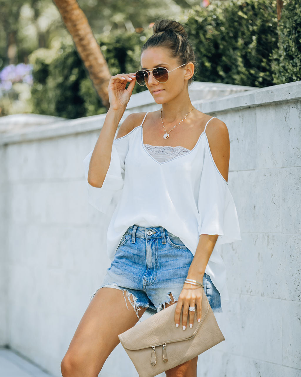 Jossie Lace Cold Shoulder Blouse - FINAL SALE Ins Street