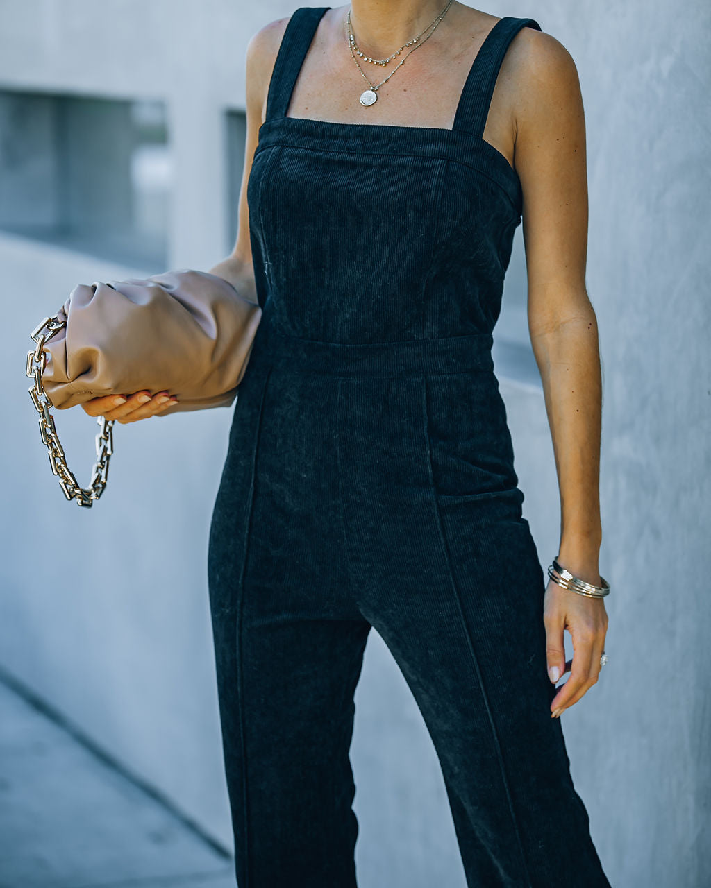 Remi Corduroy Flare Jumpsuit - Black Ins Street