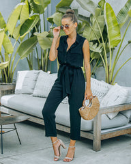 Brixton Linen Blend Button Down Jumpsuit Ins Street