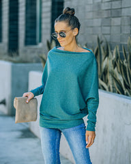 Grateful Dolman Knit Top - Dusty Teal Ins Street