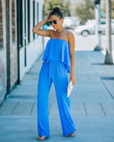Bright + Breezy Pocketed Strapless Jumpsuit - Clean Blue Ins Street