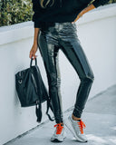 Glossy Faux Leather Legging Ins Street