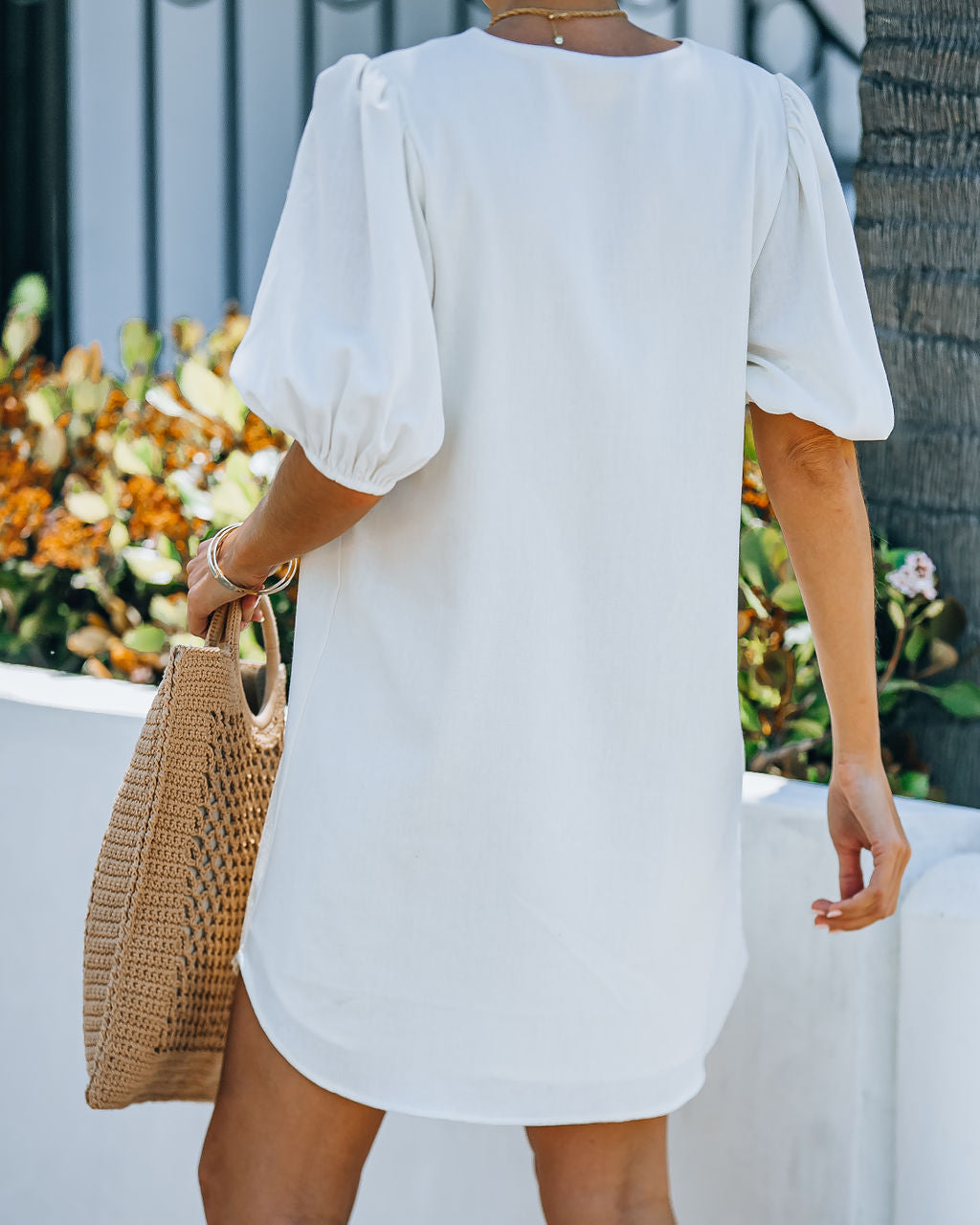 Lakeshore Linen Blend Puff Sleeve Dress - Ivory Ins Street