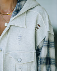 Carlo Distressed Plaid Hooded Knit Jacket - FINAL SALE Ins Street