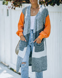 Reflections Pocketed Colorblock Cardigan - Coral - FINAL SALE Ins Street