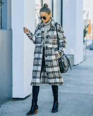 Wayland Pocketed Plaid Coat - Brown Ins Street