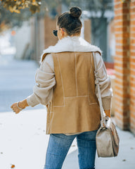 Mammoth Pocketed Faux Fur Lined Vest - Camel Ins Street