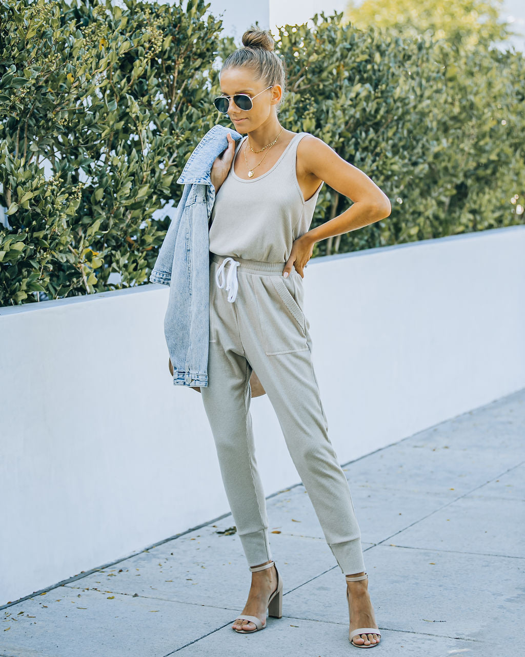 Quincy Pocketed Knit Jumpsuit - Beige - FINAL SALE Ins Street