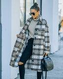 Wayland Pocketed Plaid Coat - Brown Ins Street