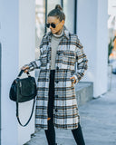 Wayland Pocketed Plaid Coat - Brown Ins Street
