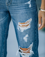 Effy Mid Rise Distressed Boyfriend Denim Ins Street