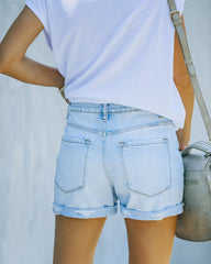 Dia High Rise Cuffed Denim Shorts Ins Street