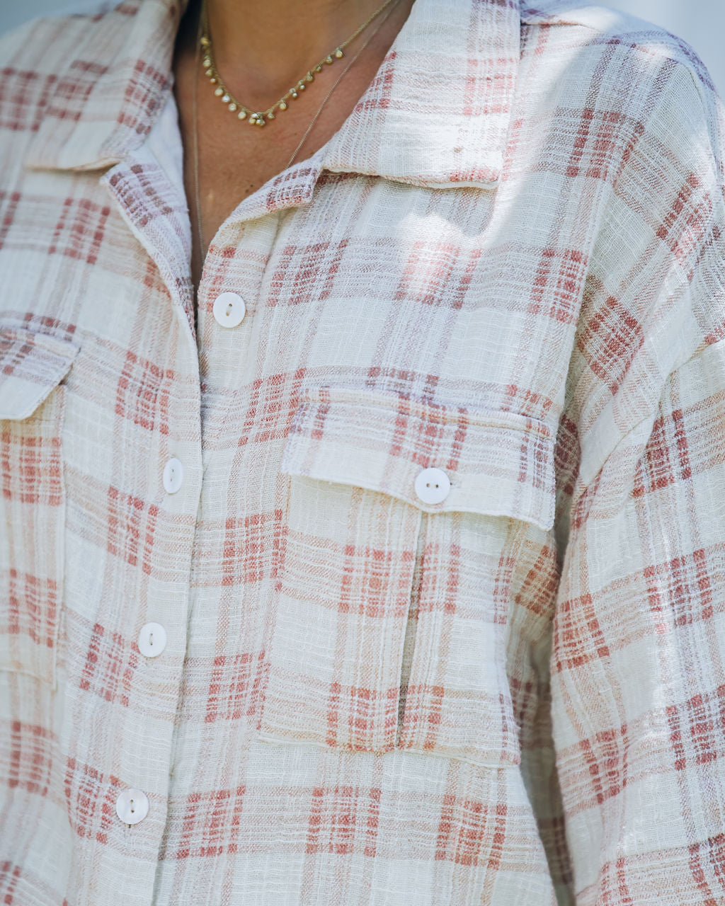 Lamar Cotton Plaid Button Down Top Ins Street