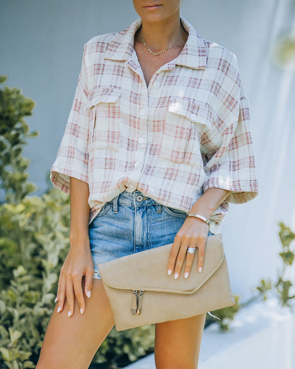 Lamar Cotton Plaid Button Down Top Ins Street