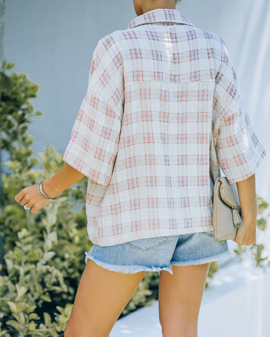 Lamar Cotton Plaid Button Down Top Ins Street