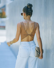 Barre Twist Knit Crop Tank - Camel - FINAL SALE InsStreet