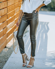 Zemma High Rise Faux Leather Pants Ins Street