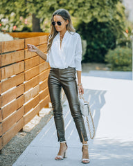 Zemma High Rise Faux Leather Pants Ins Street