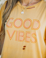 Vintage Distressed Cotton Good Vibes Tee Ins Street