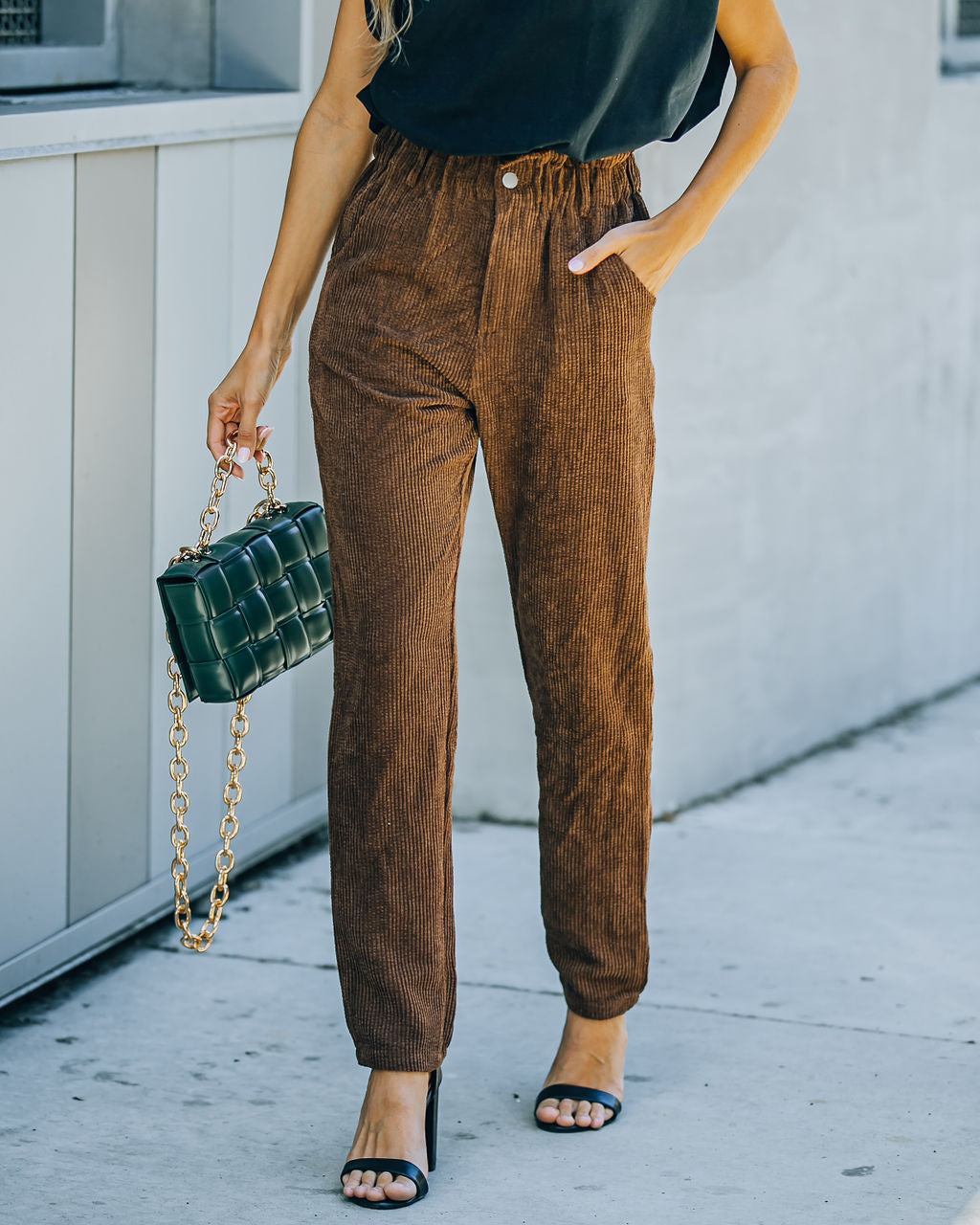 Nori Pocketed Corduroy Trousers - Brown Ins Street