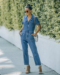 Claude Pocketed Denim Jumpsuit - FINAL SALE MIOU-001