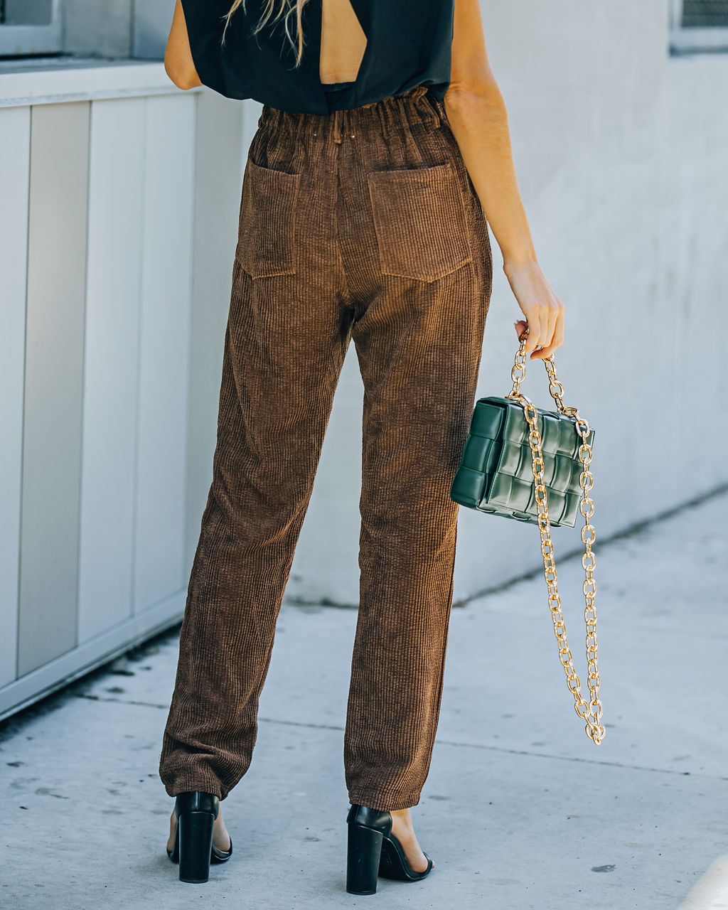 Nori Pocketed Corduroy Trousers - Brown Ins Street