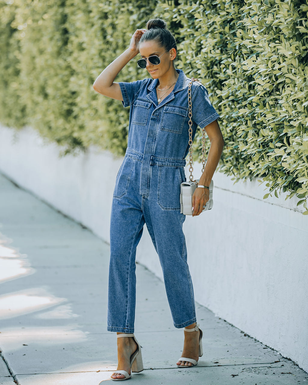 Claude Pocketed Denim Jumpsuit - FINAL SALE MIOU-001