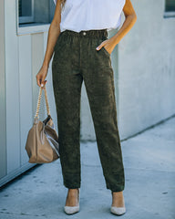 Nori Pocketed Corduroy Trousers - Olive Ins Street