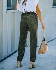 Nori Pocketed Corduroy Trousers - Olive Ins Street