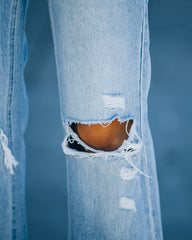 Jules High Rise Distressed 90's Flare Denim Ins Street