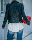 Harley Studded Faux Leather Moto Jacket Ins Street