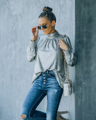 Mia Mock Neck Metallic Blouse Ins Street