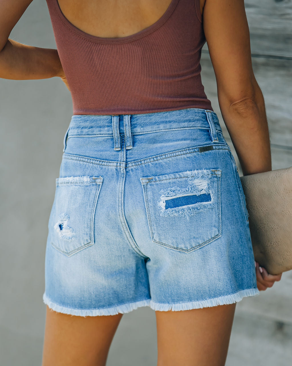 Tilda Ultra High Rise Distressed Denim Shorts - FINAL SALE KANC-001