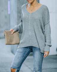 Anchorage Ribbed Knit Sweater - Heather Grey - FINAL SALE MUST-001