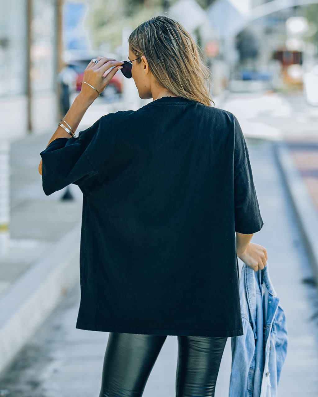 Brandon Cotton Oversized Tee - Black Insstreet