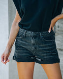 Riot High Rise Cuffed Denim Shorts Ins Street