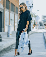 Brandon Cotton Oversized Tee - Black Insstreet