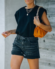 Riot High Rise Cuffed Denim Shorts Ins Street