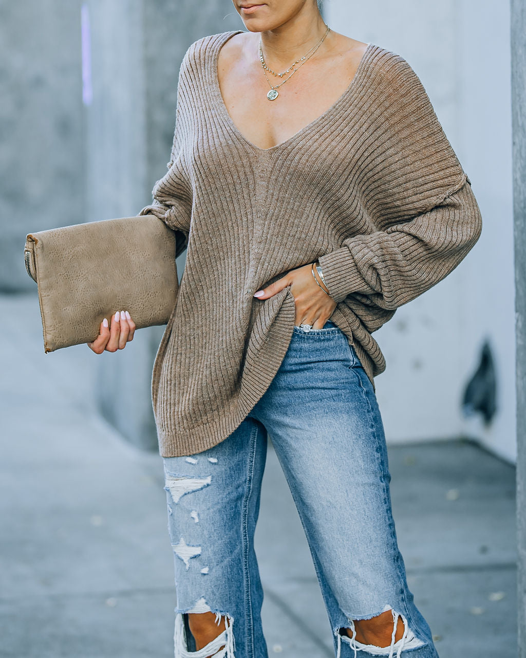 Anchorage Ribbed Knit Sweater - Mocha - FINAL SALE MUST-001