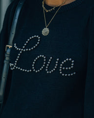 Embellished Love Knit Sweater Ins Street