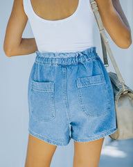 Ronan High Rise Paper Bag Waist Denim Shorts Ins Street