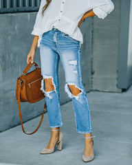 PREORDER - Madden High Rise Distressed Straight Leg Denim Ins Street