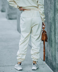 Blanca Cotton Pocketed Joggers - Cream - FINAL SALE InsStreet