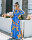By Chance Floral Off The Shoulder Slit Maxi Dress Ins Street